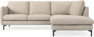 Madison Lux - 2-sits soffa med divan höger - Vit