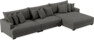 Rossi - 4-sits soffa med schäslong XL höger - Grå