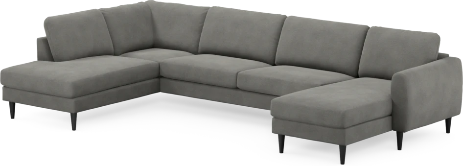 Bridge - 3-sits soffa med divan vänster och schäslong höger - Grå