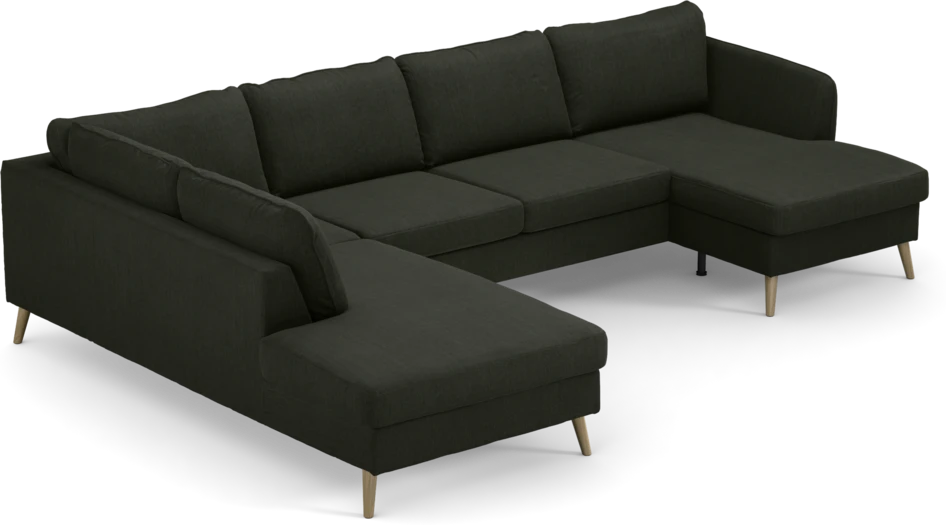County - 3-sits soffa med divan vänster och schäslong höger - Grön