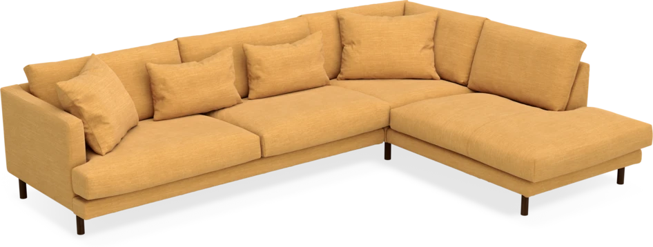 Harper - 3-sits soffa med divan höger - Gul