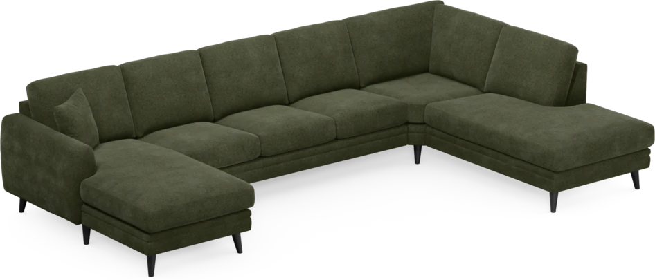 Eden - 3-sits soffa med schäslong vänster och divan höger - Grön
