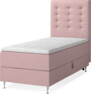 New York - Förvaringssäng, enkelsäng med bäddmadrass, sängben och sänggavel trensad - Rosa