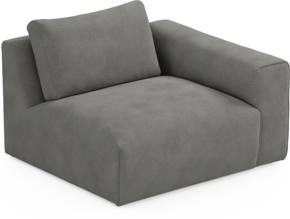 Free - 1,5-sits med armstöd höger - Grå