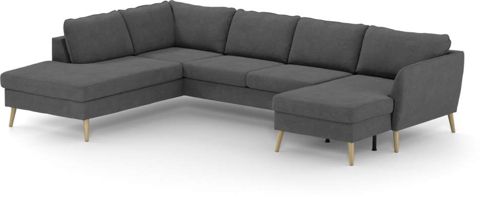 County - 3-sits soffa med divan vänster och schäslong höger - Grå