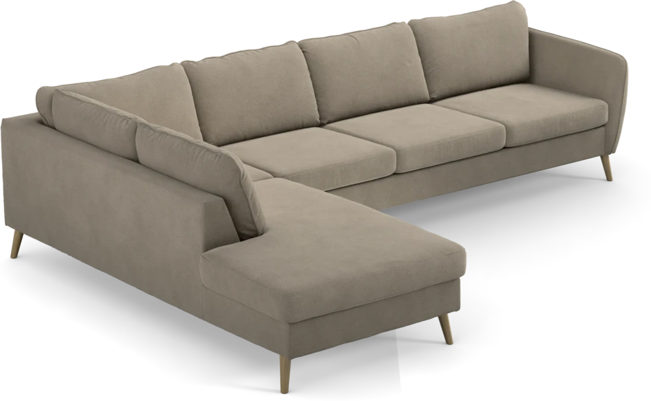 County - 3-sits soffa med divan vänster - Beige