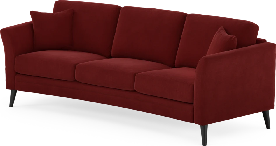 Eden - 3-sits soffa svängd - Röd