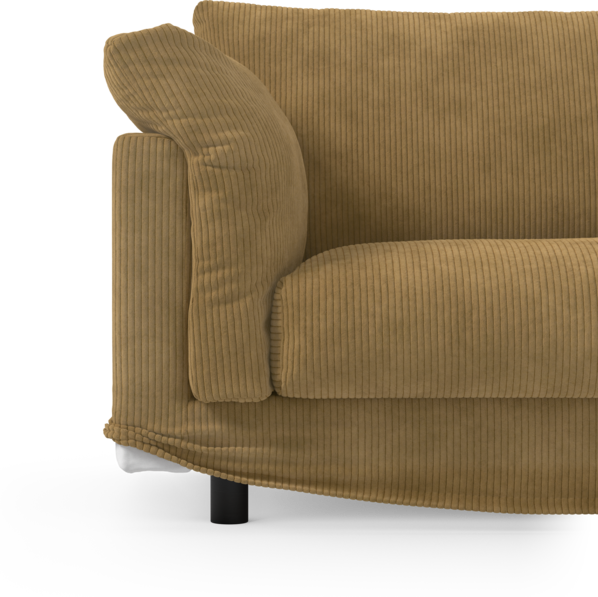 Cherrie Klädsel - 3-sits soffa med divan vänster - Gul