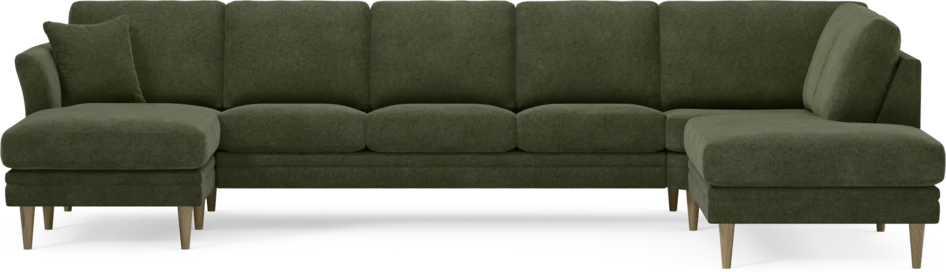 Eden - 3-sits soffa med schäslong vänster och divan höger - Grön