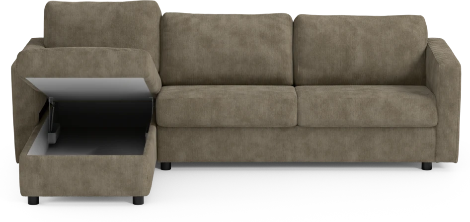 Lindö - Bäddsoffa 2,5-sits med schäslong, vändbar - Beige