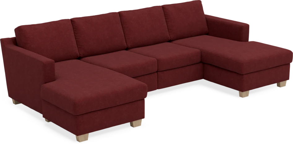 Friday - 2-sits soffa med två schäslonger - Rosa