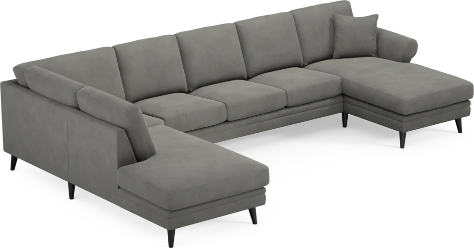 Eden - 3-sits soffa med divan vänster och schäslong höger - Grå