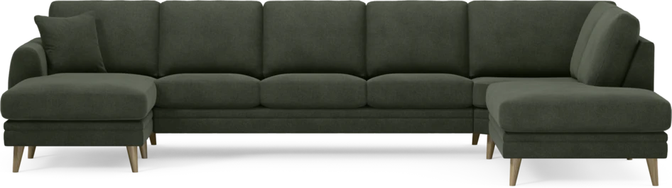 Eden - 3-sits soffa med schäslong vänster och divan höger - Grön