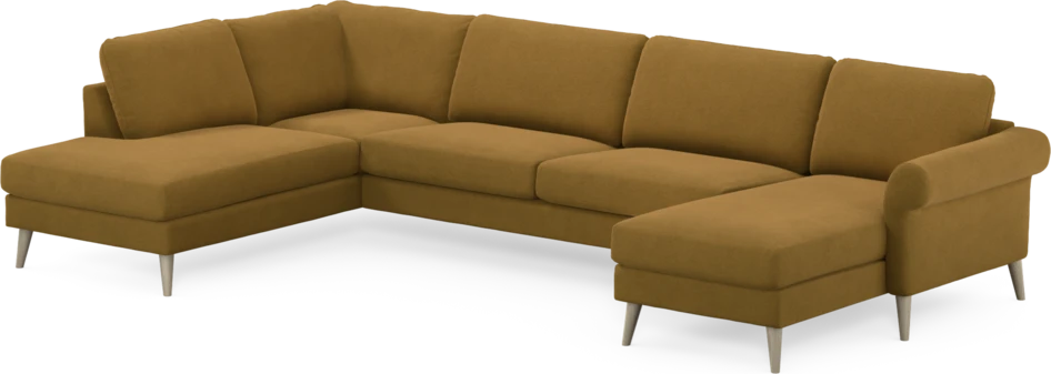 Bridge - 3-sits soffa med divan vänster och schäslong höger - Gul