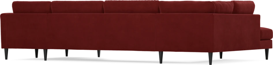 Bridge - 3-sits soffa med divan vänster och schäslong höger - Röd