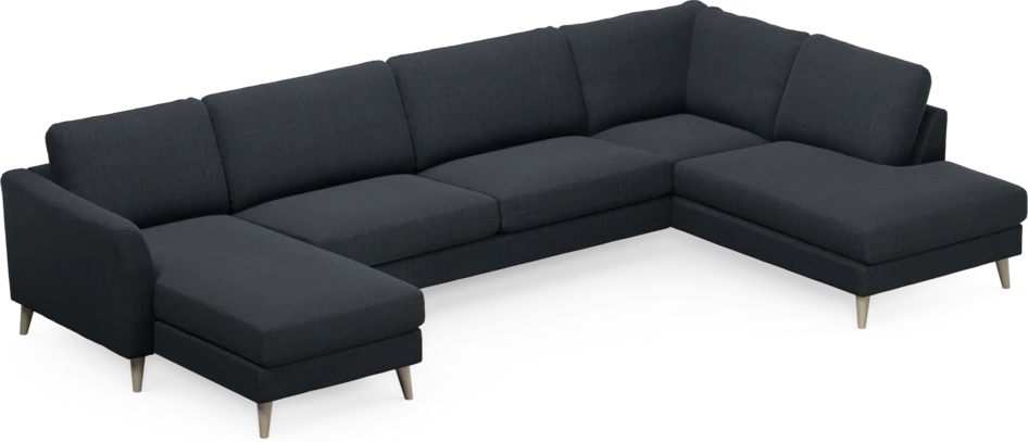 Bridge - 3-sits soffa med schäslong vänster och divan höger - Blå