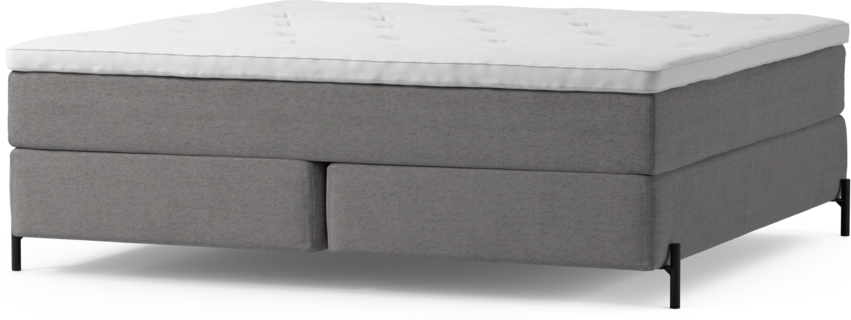 Delux Dream - Kontinentalsäng, dubbelsäng med bäddmadrass och sängben - Grå