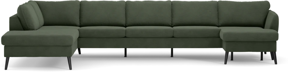 County - 4-sits soffa med divan vänster och schäslong höger - Grön
