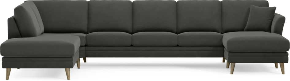 Eden - 3-sits soffa med divan vänster och schäslong höger - Grå