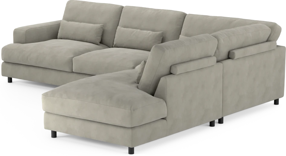 Noma - 3-sits soffa med divan höger - Grå