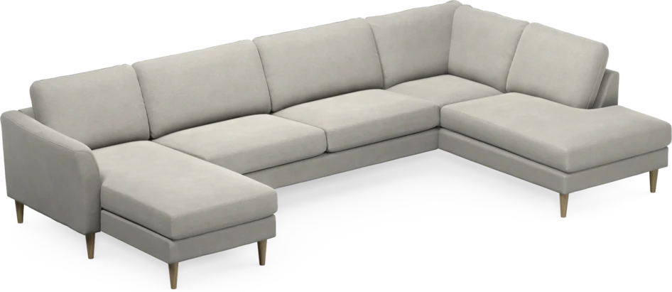 Bridge - 3-sits soffa med schäslong vänster och divan höger - Grå