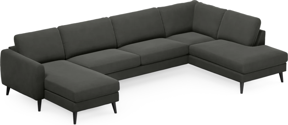 Bridge - 3-sits soffa med schäslong vänster och divan höger - Grå