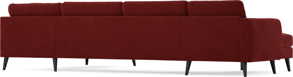 Bridge - 3-sits soffa med schäslong vänster och divan höger - Röd