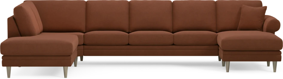 Eden - 3-sits soffa med divan vänster och schäslong höger - Orange