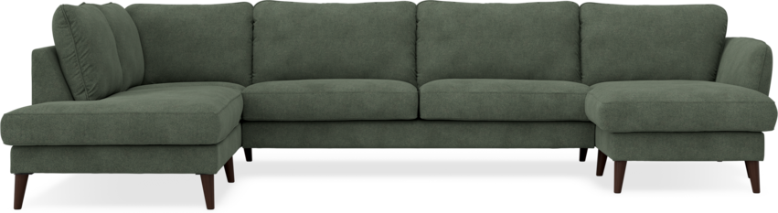 Bridge - 3-sits soffa med divan vänster och schäslong höger - Grön