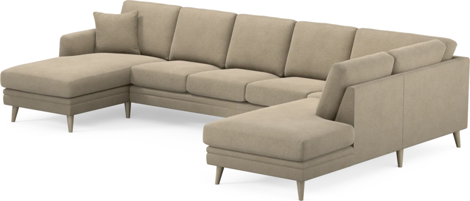Eden - 3-sits soffa med schäslong vänster och divan höger - Beige