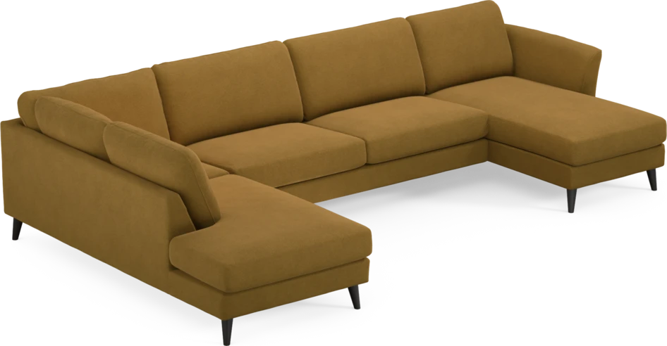 Bridge - 3-sits soffa med divan vänster och schäslong höger - Gul