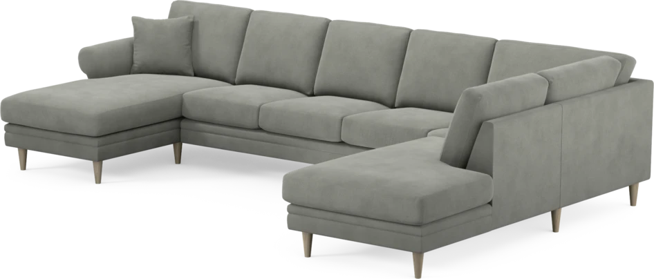 Eden - 3-sits soffa med schäslong vänster och divan höger - Grå
