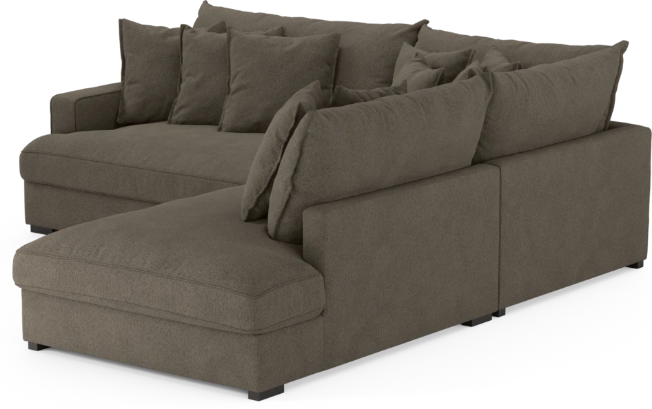 Rossi - 2-sits soffa med divan höger - Brun