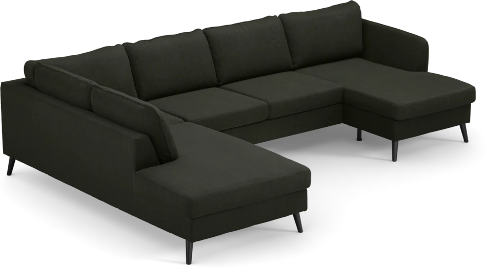 County - 3-sits soffa med divan vänster och schäslong höger - Grön