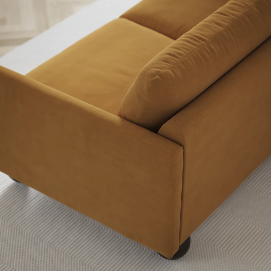 Madison - 2-sits soffa med divan vänster och schäslong höger - Gul