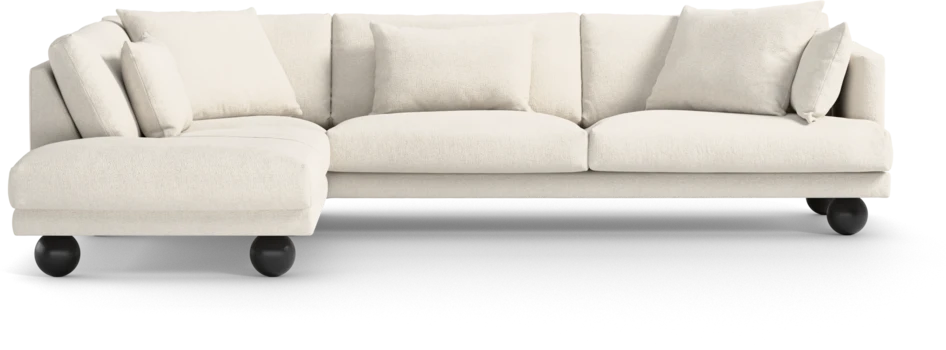 Harper - 3-sits soffa med divan vänster - Vit