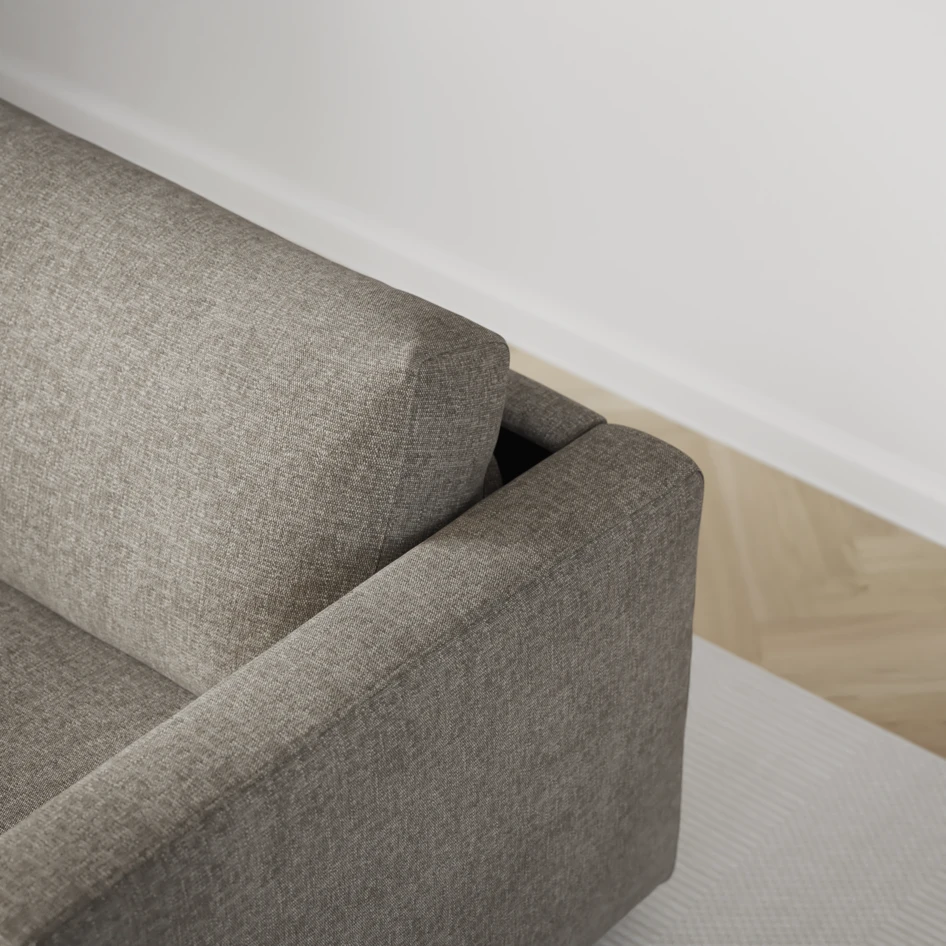 Lindö - Bäddsoffa 2,5-sits med schäslong, vändbar - Grå