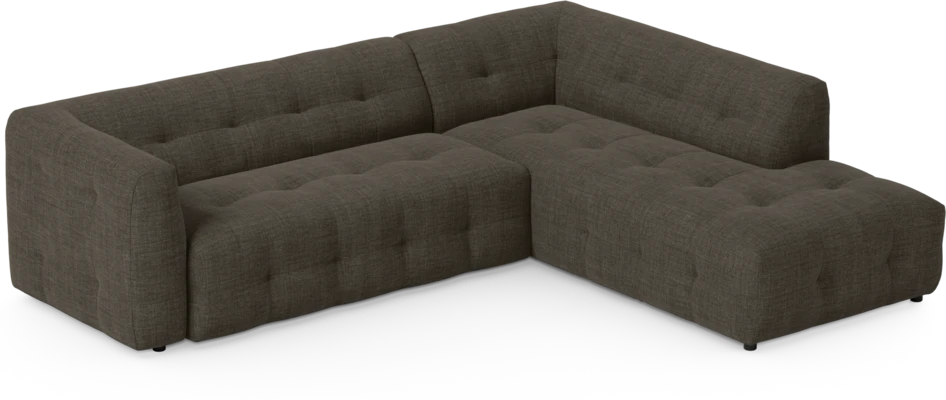 Bella - 3-sits soffa med divan höger - Brun