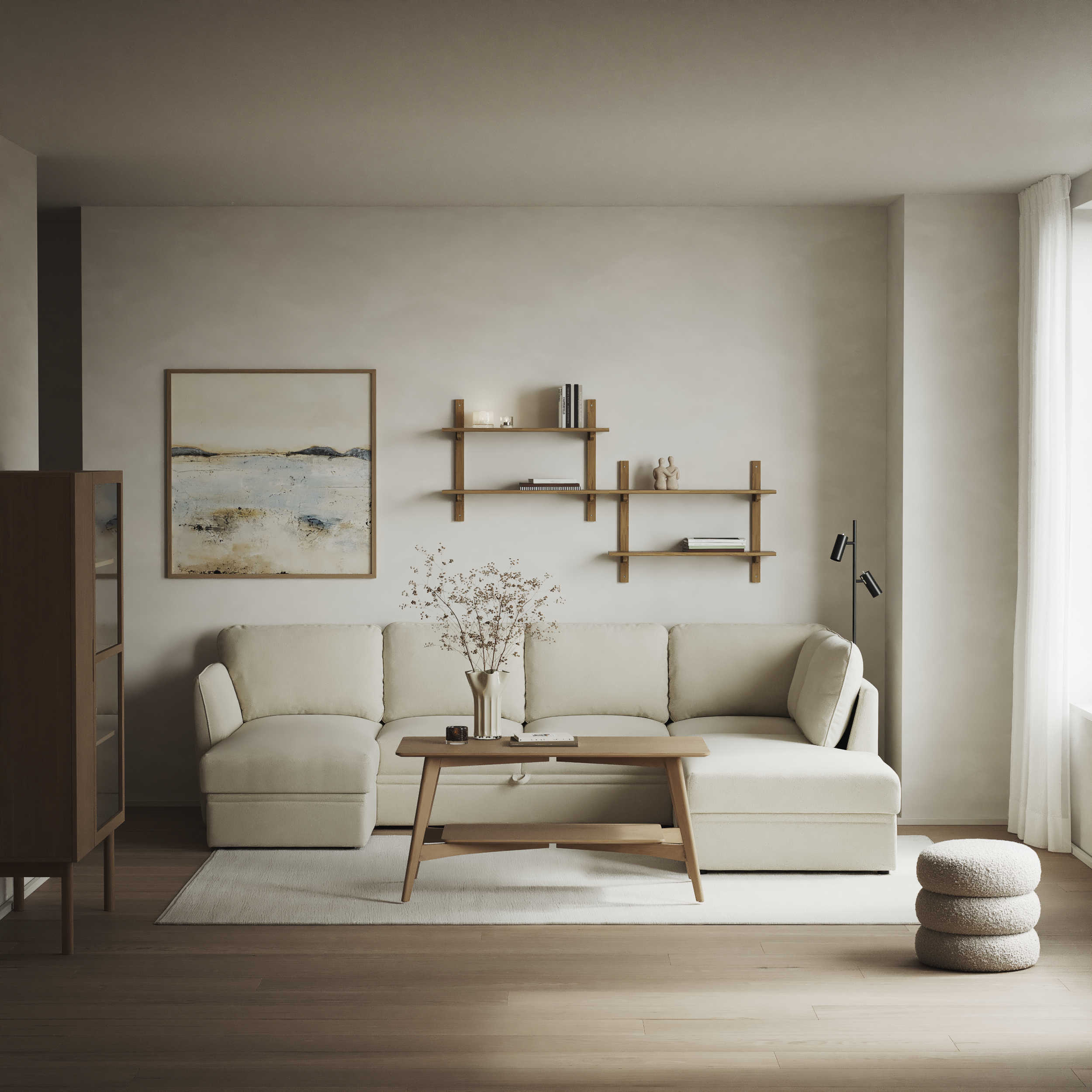 Öland - Bäddsoffa med schäslong vänster och divan höger - inspiration