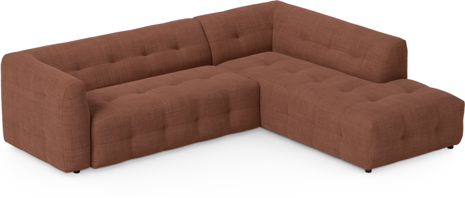 Bella - 3-sits soffa med divan höger - Orange