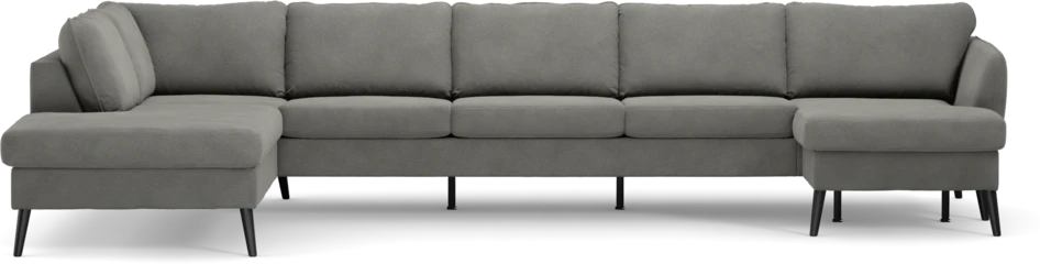 County - 4-sits soffa med divan vänster och schäslong höger - Grå