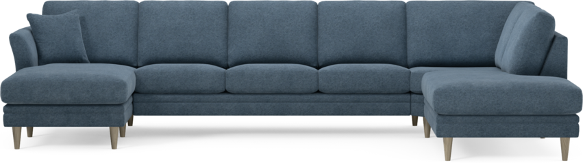 Eden - 3-sits soffa med schäslong vänster och divan höger - Blå