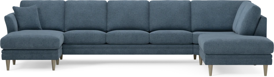 Eden - 3-sits soffa med schäslong vänster och divan höger - Blå