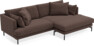 Harper - 4-sits med schäslong XL höger - Brun