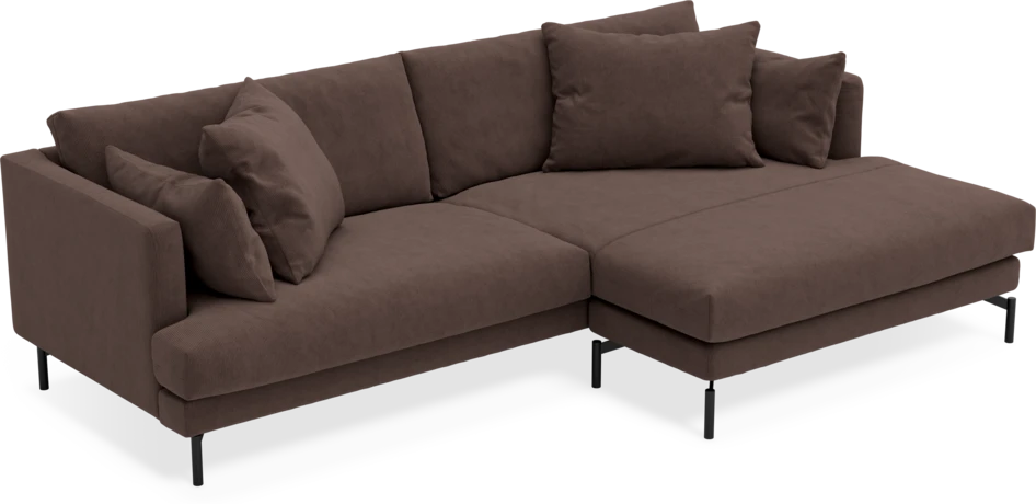 Harper - 4-sits med schäslong XL höger - Brun
