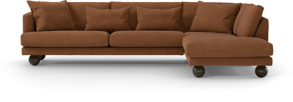 Harper - 3-sits soffa med divan höger - Orange