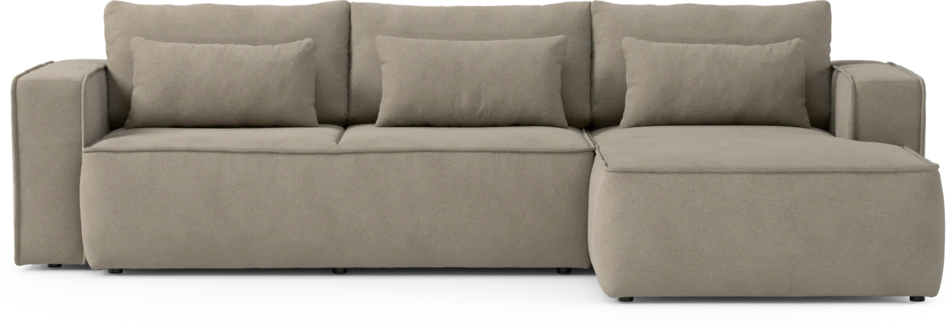 Ide - Bäddsoffa 3-sits med schäslong höger - Beige