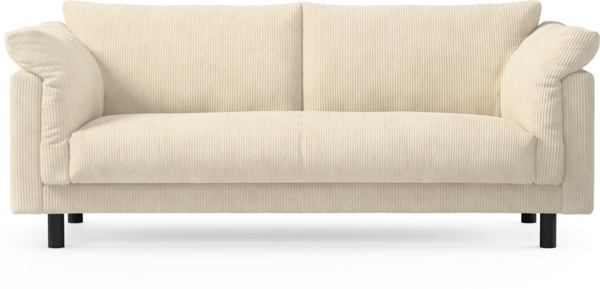 Cherrie - 2,5-sits soffa, hel dyna, fast klädsel - Vit