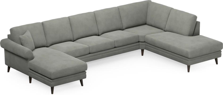 Eden - 3-sits soffa med schäslong vänster och divan höger - Grå