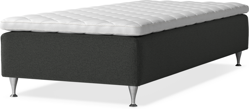 Delux Sense - Ramsäng, enkelsäng med bäddmadrass - Grå